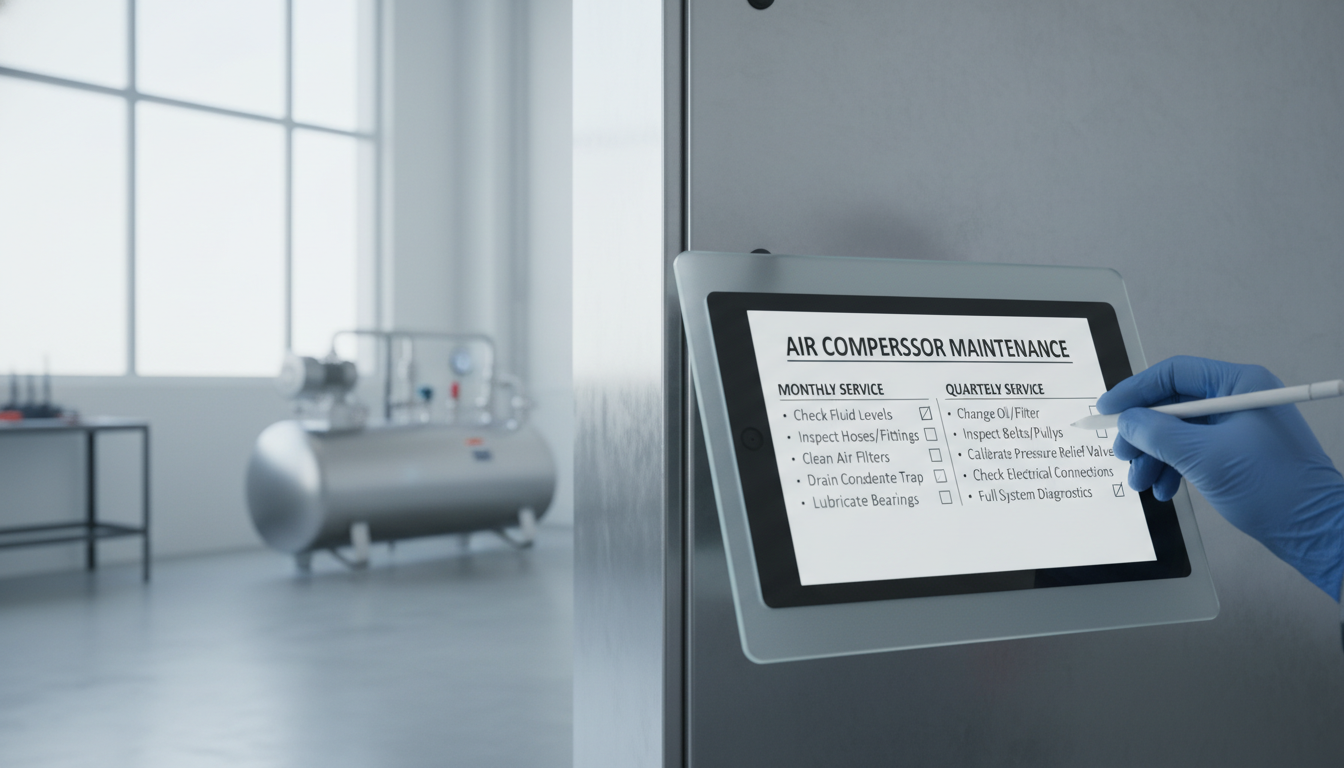 Monthly and Quarterly Service Procedures - air compressor maintenance checklist industrial | 3GEN Export